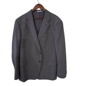 Armani Collezioni G Line Blazer US 46 Gray Plaid 80% Virgin Wool Made in Italy